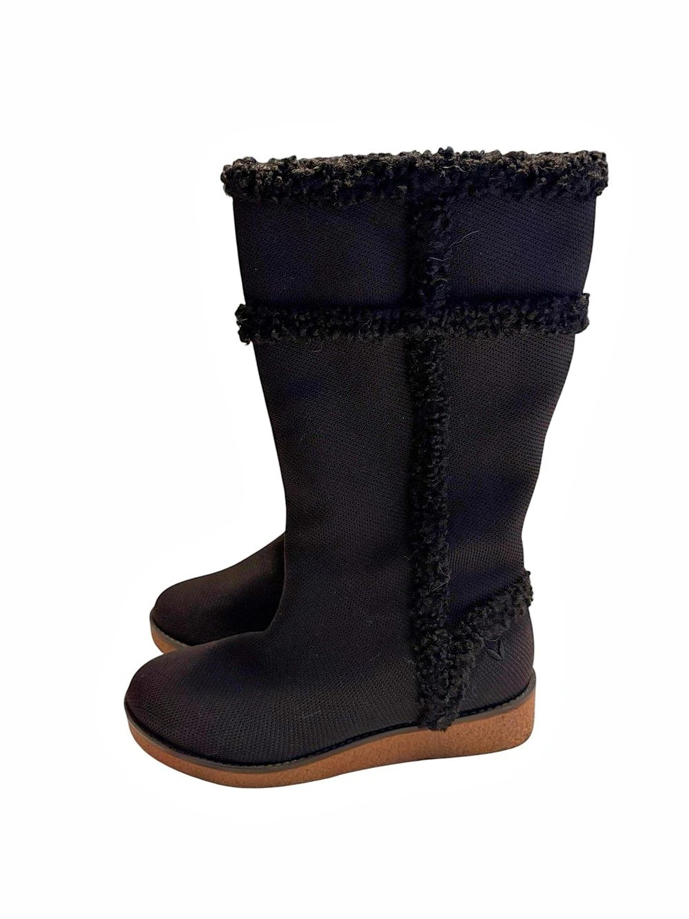 Vivaia Camila Faux Fur Boots Size EU 37 US 6.5 Black Mid Calf Winter Cozy Warm